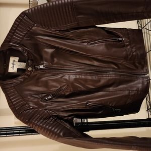 Women's burgundy polyester jacket